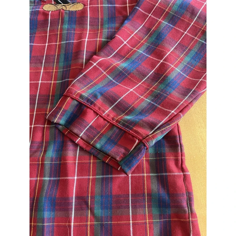 Disney Store Men's Pajama Shirt Size M Red Plaid Mickey Mouse - Picture 5 of 12